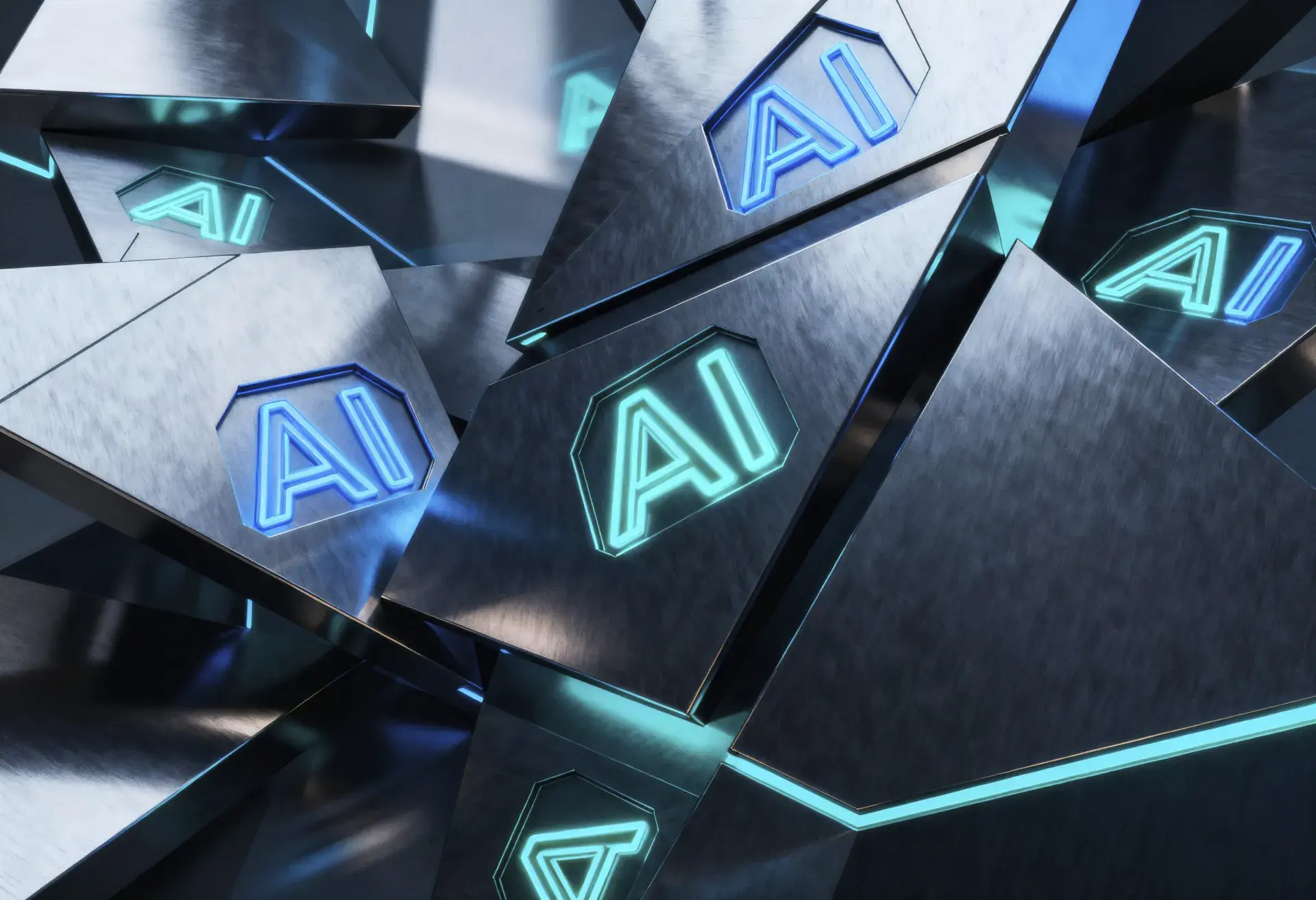 Ai Technology Concept Futuristic Metallic Structure